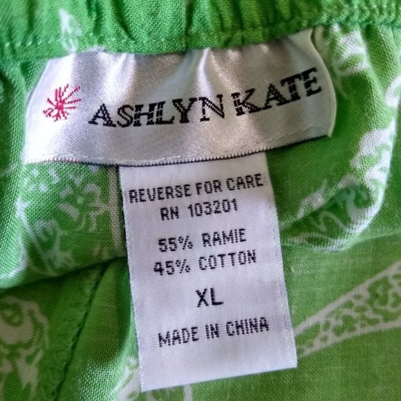 Ashlyn Kate Palazzo Pants Capri Print Green - Picture 10 of 10